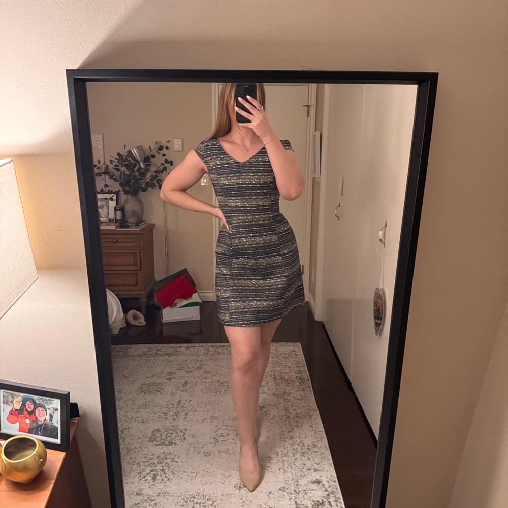 Lilly Pulitzer Navy and Gold Mini Dress